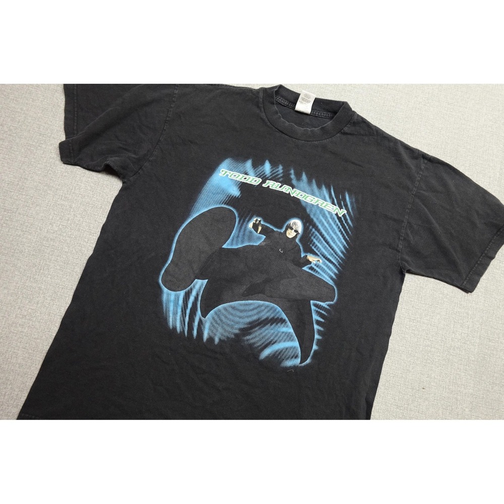 Vintage Todd Rundgren Shirt Mens XL Black TR Tour 2000 Graphic Tee Concert